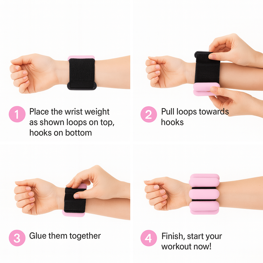 Adjustable Silicone Wrist/Ankle Weights — 2 lb Pair