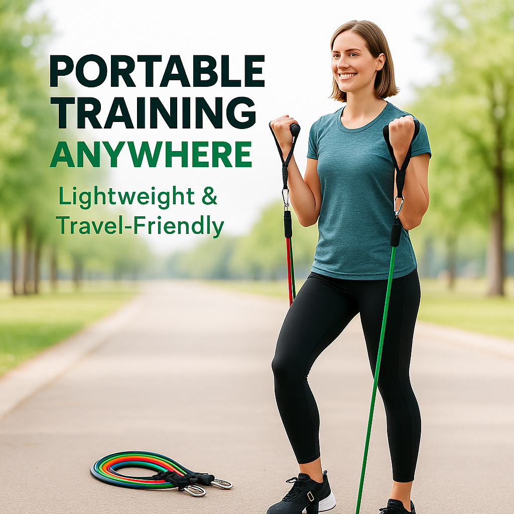 Resistance Bands Set — 5 Stackable Tubes + Door Anchor