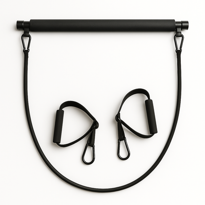 Portable Yoga Pilates Bar with Heavy Duty Metal Adjustment Buckle Pilates Flexbands, Pink