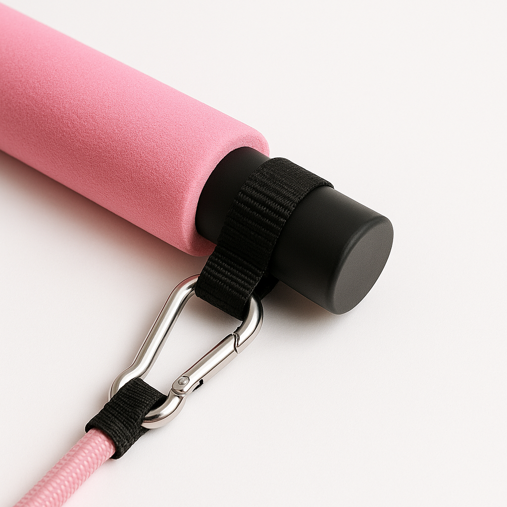 Portable Yoga Pilates Bar with Heavy Duty Metal Adjustment Buckle Pilates Flexbands, Pink