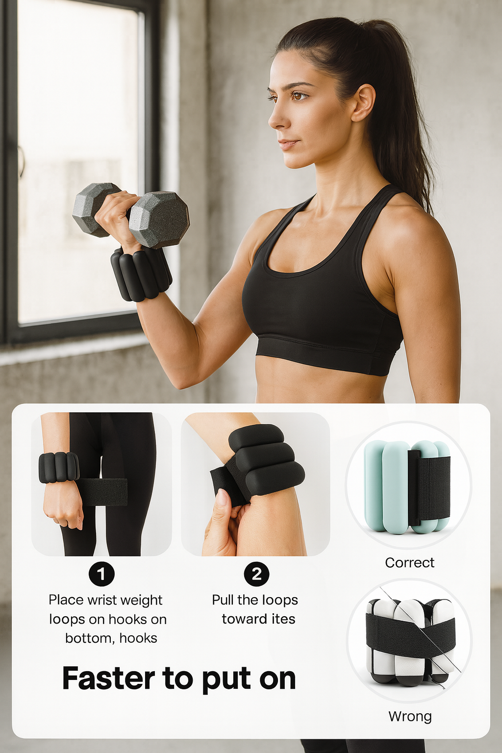 Adjustable Silicone Wrist/Ankle Weights — 2 lb Pair