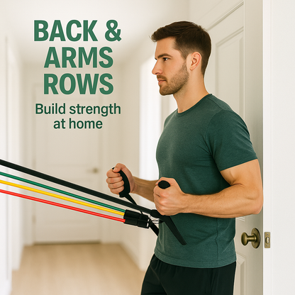 Resistance Bands Set — 5 Stackable Tubes + Door Anchor