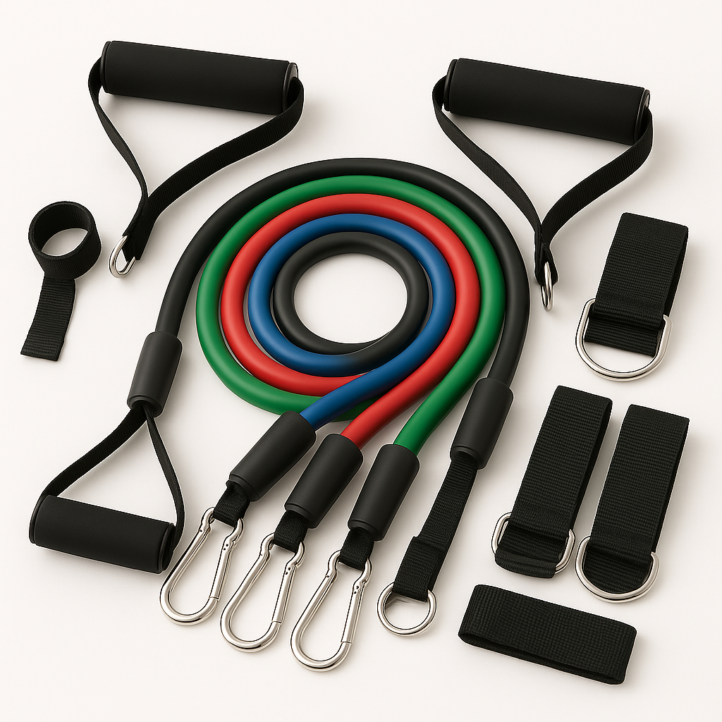 Resistance Bands Set — 5 Stackable Tubes + Door Anchor