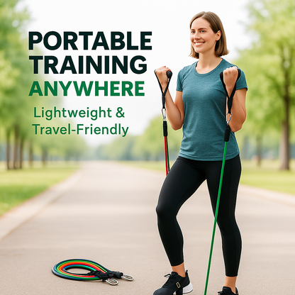 Resistance Bands Set — 5 Stackable Tubes + Door Anchor