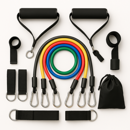 Resistance Bands Set — 5 Stackable Tubes + Door Anchor